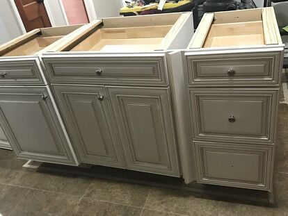 the cabinets are ready to be painted