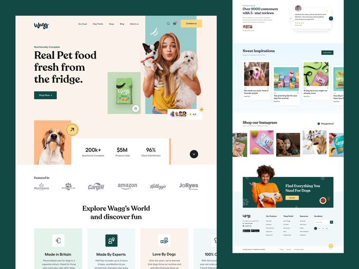 the website design is designed to look like an animal store