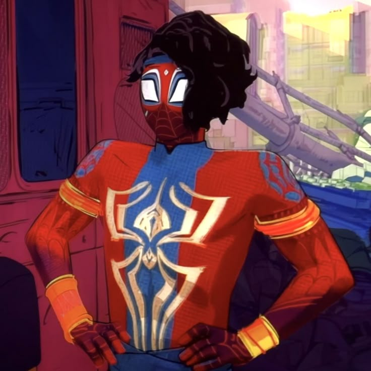 spider - man into the spider verse is shown in this screenshot from the animated series