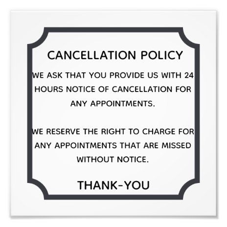 a black and white sign with the words,'congratulations policy we ask that you provide us