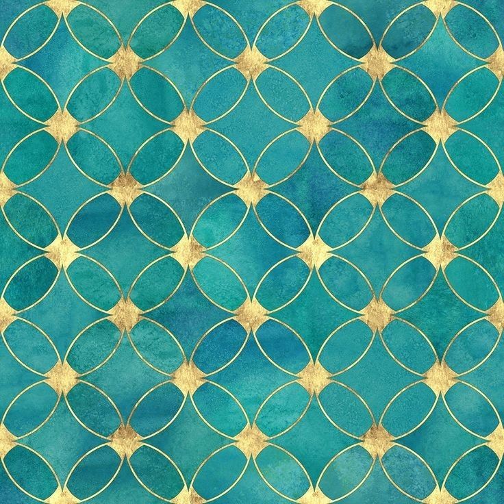 a blue and gold background with circles on the bottom, in shades of teal