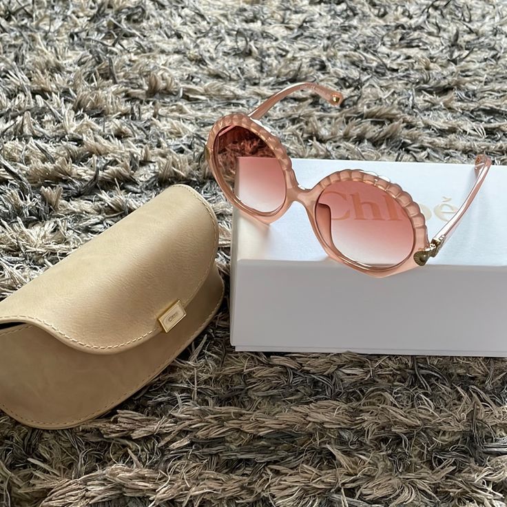 Brand New Comes With Original Box And Case Octagon Sunglasses, Italian Sunglasses, Chloe Rose, Chloe Sunglasses, Gold Aviator Sunglasses, Gold Sunglasses, Womens Designer Fashion, Sunglasses Branding, Colored Sunglasses