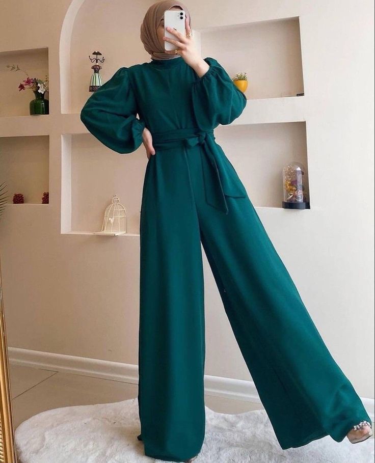 Jumpsuit With Hijab, Trendy Abaya Designs 2023, Modest Jumpsuit Outfit, Hijabi Jumpsuit, Jumpsuit Outfit Hijab Style, Jumpsuit Hijab Outfit, Modest Jumpsuit, Jumpsuits For Women Classy, Hijab Jumpsuit