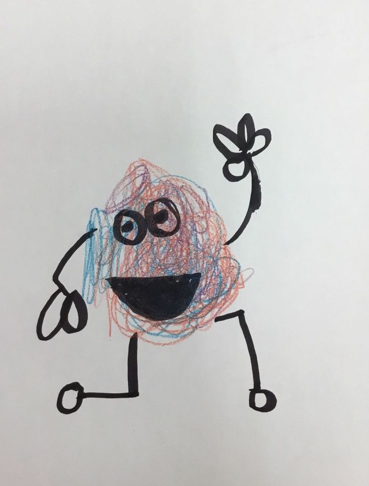 a child's drawing of a cartoon character