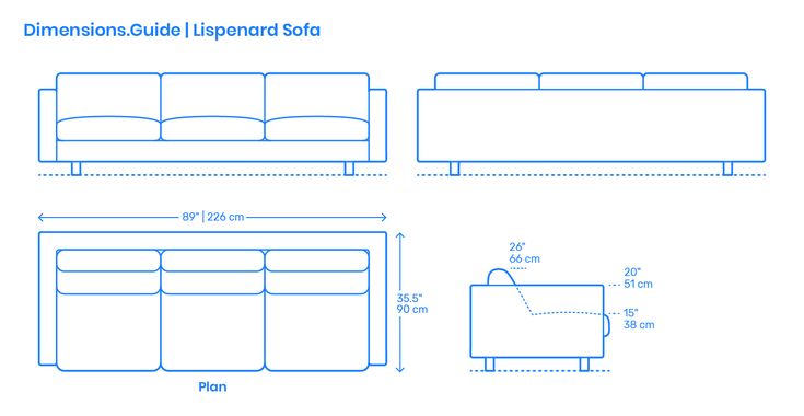 a blueprint drawing of a sofa and loveseat with the measurements shown below