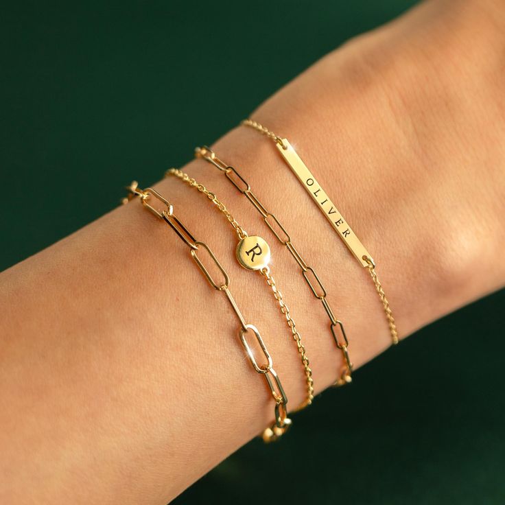 Dainty round disc initial engraving bracelet is elegant and timeless. Handmade in NYC. 14K Solid Gold Round Disc 6mm Italian cable chain, width 1.2mm Laser Engraving, ships out 2-3 business days Handcrafted in NYC Hypoallergenic, lead and nickel free #BS022 Engraving Bracelet, Italian Chain, Disc Bracelet, Id Bracelets, Engraved Bracelet, Yellow Gold Bracelet, Engraved Jewelry, Rolo Chain, Chain Link Bracelet