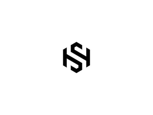 the letter s is made up of two hexagonal shapes, one black and white