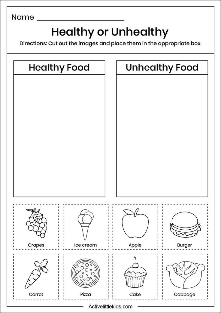 the healthy or unhealthy worksheet