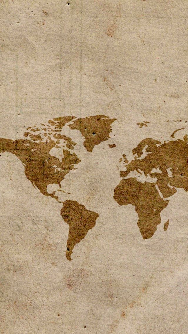 an old world map is shown on a piece of paper that has been drawn with brown ink