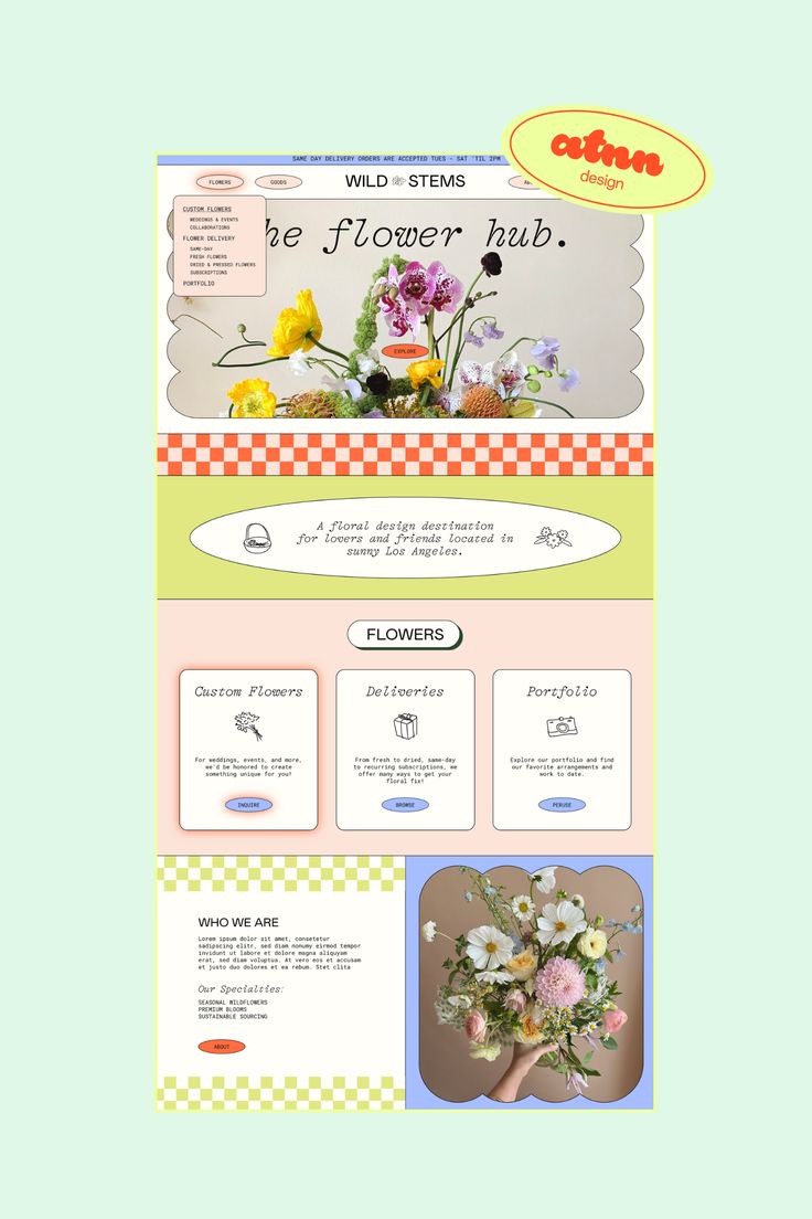 an image of a web page with flowers on it