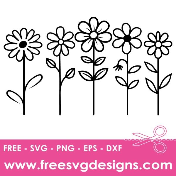 flowers and scissors with the text free svg png eps dxf