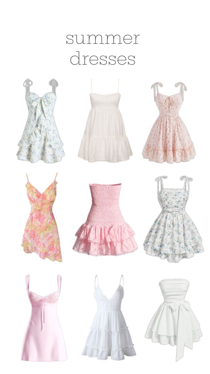 The perfect summer dresses Cotillion Dresses, Preppy Summer Outfits, Trendy Outfits For Teens, Short Summer Dresses, Cute Preppy Outfits, Easy Trendy Outfits, Cute Comfy Outfits, Cute Summer Dresses, Simple Trendy Outfits