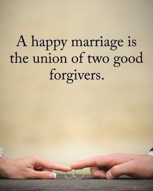 two hands holding each other over a table with a quote on it that says, a happy marriage is the union of two good forgingers