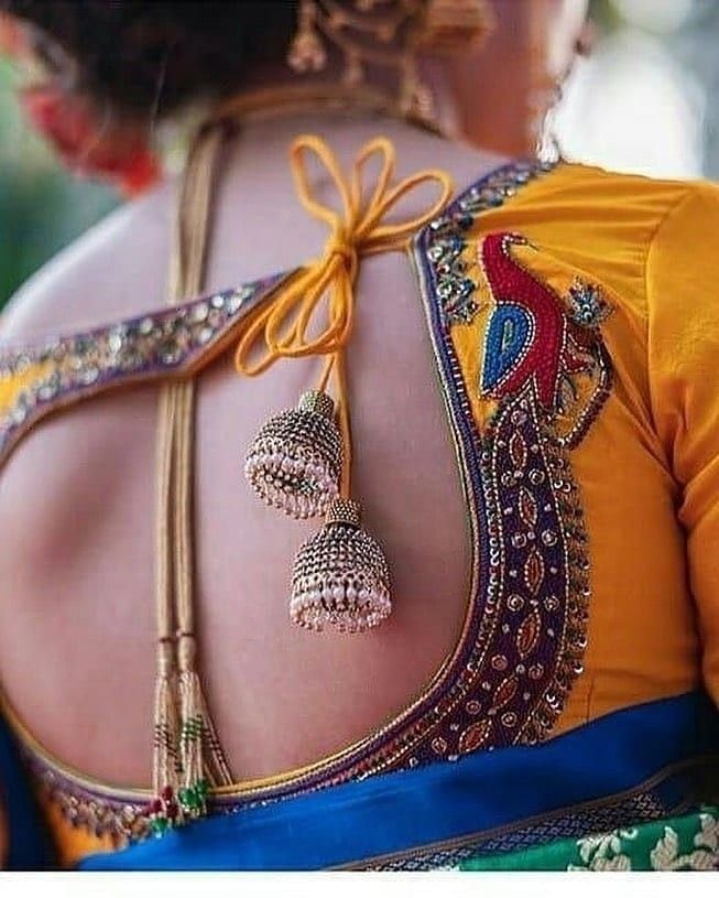 Knot Blouse Design, ब्लाउज बैक नेक डिजाइन, Bridal Blouses, Saree Blouse Neck Designs, Backless Blouse Designs, New Saree Blouse Designs, Blouse Back Neck Designs, Blouse Design Images, Sari Blouse Designs