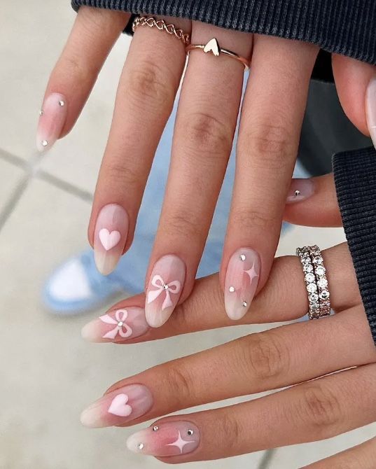 Bow Nail Designs, Her Nails, Pretty Gel Nails, Soft Nails, Girls Nails, Minimalist Nails, Dream Nails, Pretty Acrylic Nails, Short Acrylic Nails