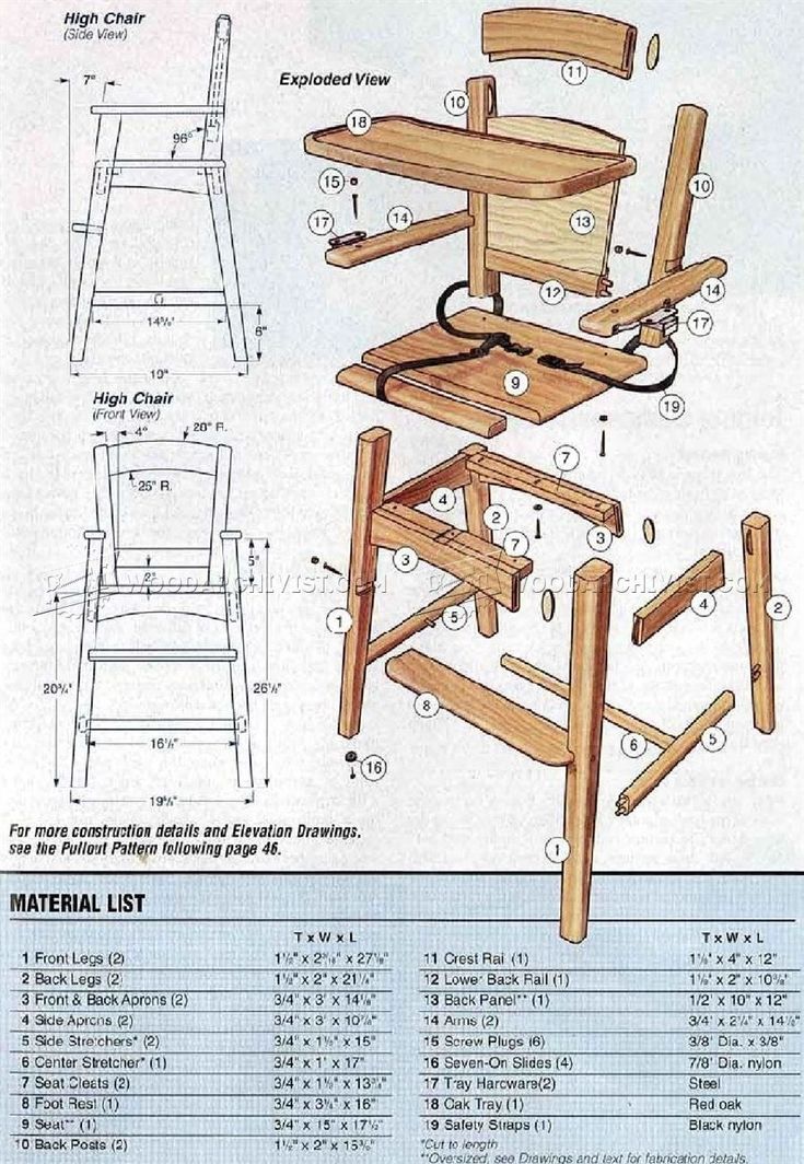 the plans for a wooden chair and table are shown in this page, with instructions to build