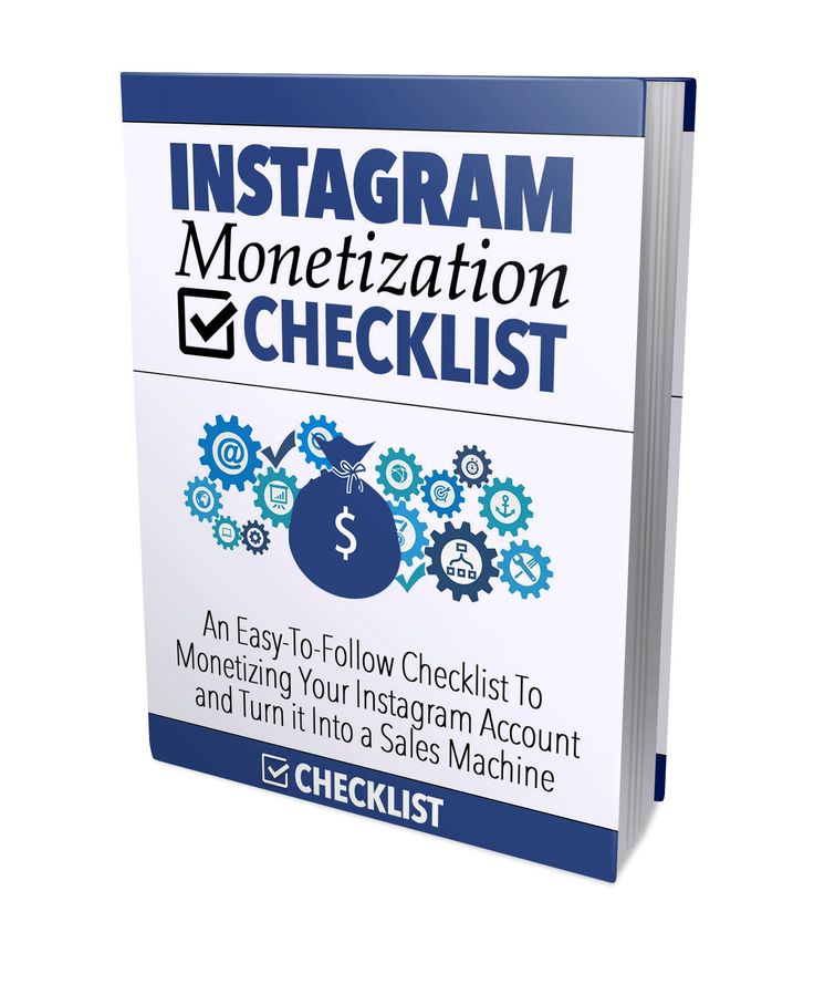 the book instagramm monetization checklist is shown on a white background