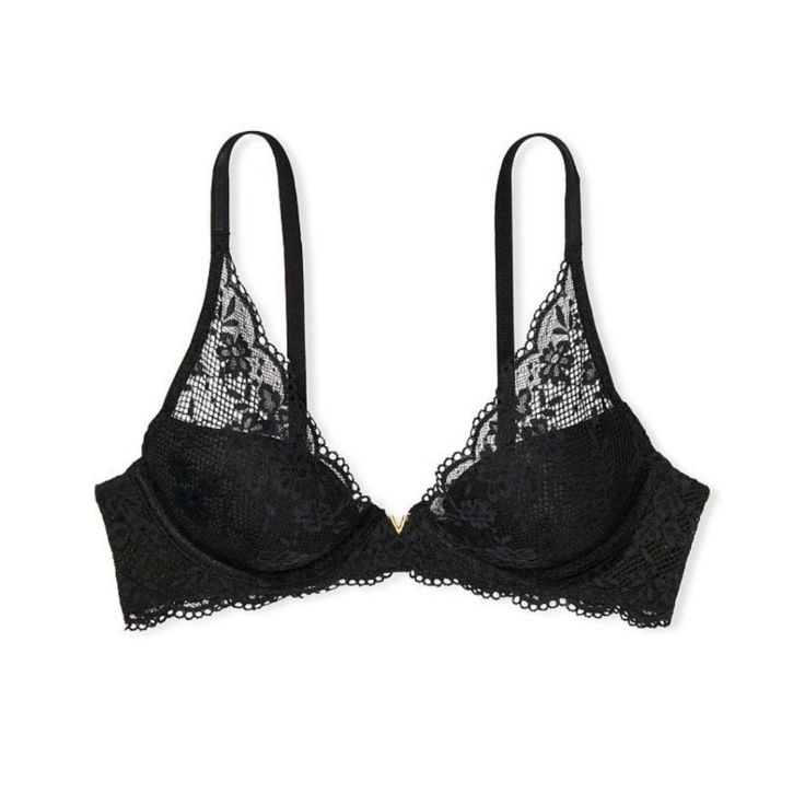 Nwt Vs The Love Cloud Collection Lace Half-Pad Plunge Bra 40ddd - Black With Gold Hardware Including V Charm A Whole New Level Of Comfortthis Plunging Lace Bra Is Made With 1/2 Cups That Are At Once Supportive And Unrestrictive. Featuring Cup Lining Made From Partially Recycled Materials, Plus Gold V-Hardware For A Hint Of Shine. Lift & Lining 1/2 Cup Coverage With Light Lining Underwire Straps & Hooks Fully Adjustable Straps Back Hook-And-Eye Closure Details & Fabric Cloud-Like Padding Allover Elegant V-neck Bra For Party, Elegant V-neck Lace Bra, Elegant Lace V-neck Bra, Elegant Victoria's Secret Lace Bra, Elegant Lace Bra By Victoria's Secret, Victoria's Secret Classic Underwire Bra, Elegant Night Out Bra With Lined Body, Elegant Bra For Night Out With Lined Body, Elegant Low-cut Lined Bra