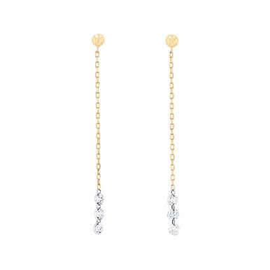 An elegant way to dress up any look, these chain style drop earrings feature six round brilliant cut diamonds totaling 0.56 carats. Elegant Dangle Linear Earrings With Cable Chain, Elegant Linear Drop Earrings With Cable Chain, Diamonds Direct, Chain Drop Earrings, Diamond Dangle Earrings, Diamond Chain, Round Brilliant Cut Diamond, Wedding Earrings, Chain Styles