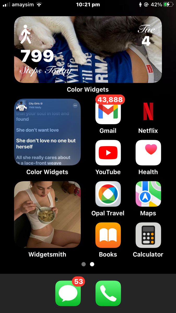 an iphone screen with the texting app on it, and two different screens showing what is