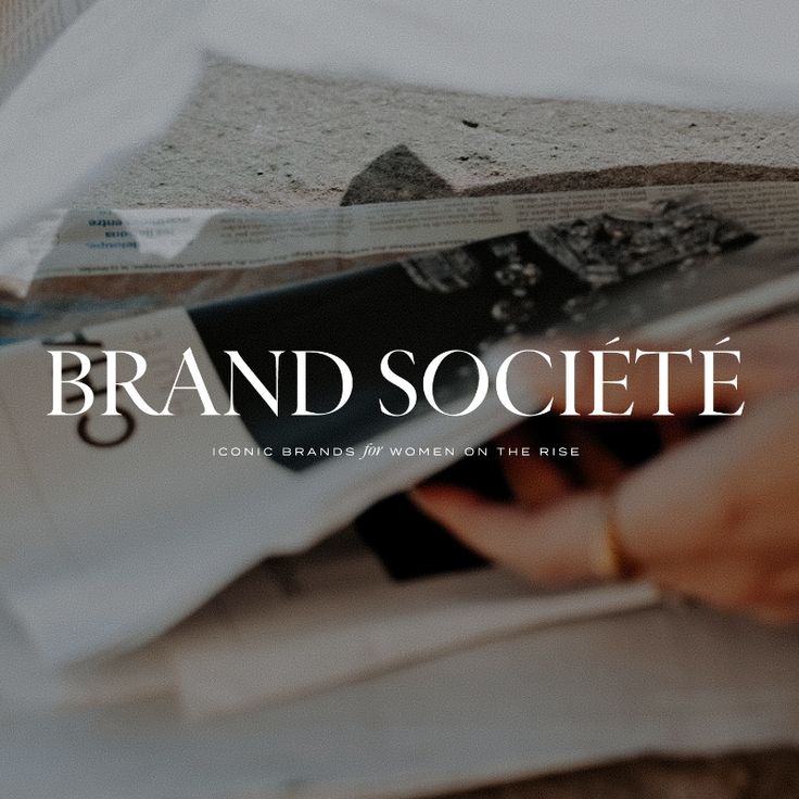 a person is reading a newspaper with the words brand societe in white on it