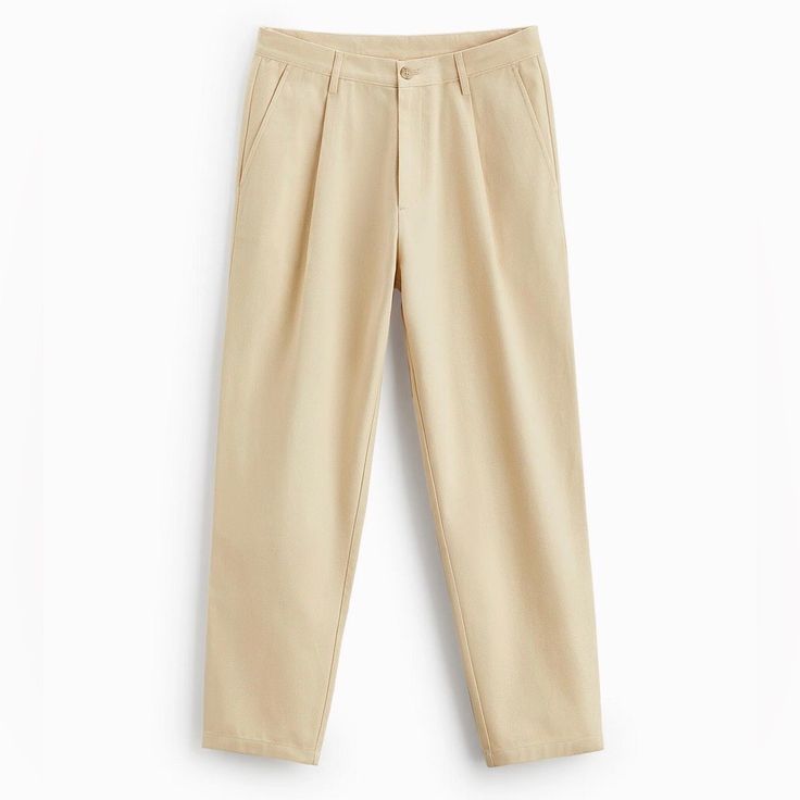 Zara Carrot Fit Pants In Beige Size 29 Nwt Carrot-Cut Trousers With A Pleat At The Front. With Front Pockets, Back Welt Pockets And A Zip Fly And Top Button. 100% Cotton Zip Fly Button Closure 2 Back Pocket 2 Front Side Pockets Belt Loops Inseam 27.5” 6861/317/710 Items Are Retail Store Purchases And May Have Been Handled Or Tried On By Store Customers Prior To Sending, Photos Are Taken Of Item With A Zip Tag Attached To Represent The Item Purchased Zara Casual Straight Dress Pants, Zara Casual Straight Leg Dress Pants, Zara Casual Ankle-length Dress Pants, Zara Casual Straight Chinos, Casual Straight Chinos By Zara, Casual Zara Straight Chinos, Zara Cotton Tapered Leg Pants, Zara Tapered Leg Cotton Pants, Beige Ankle-length Chinos For Work