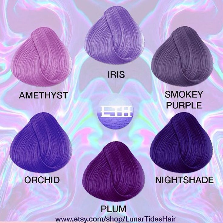 LUNAR TIDES (@lunartideshair) on Instagram: “All purple everything! 6 of our purple shades  Order 3 dyes and get $5 off! Use coupon code:…” Different Shades Of Purple Hair, Shades Of Purple Hair, Purple Hair Dye, Different Shades Of Purple, Purple Shades, Lavender Hair, Hair Color Purple, Purple Iris, Pastel Hair