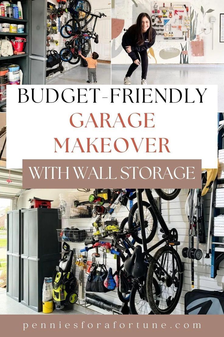 the garage makeover with wall storage