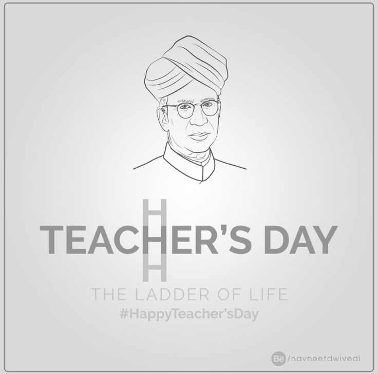 the teacher's day poster with an image of a man in glasses and a turban