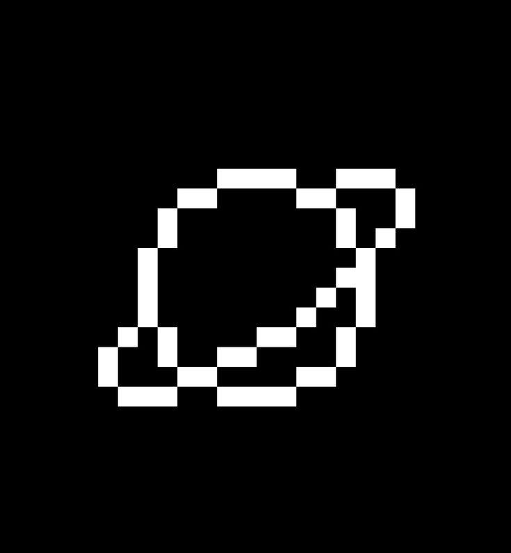 a black and white pixelated image of an object in the shape of a circle