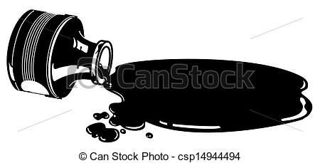 black and white illustration of spilled coffee cup