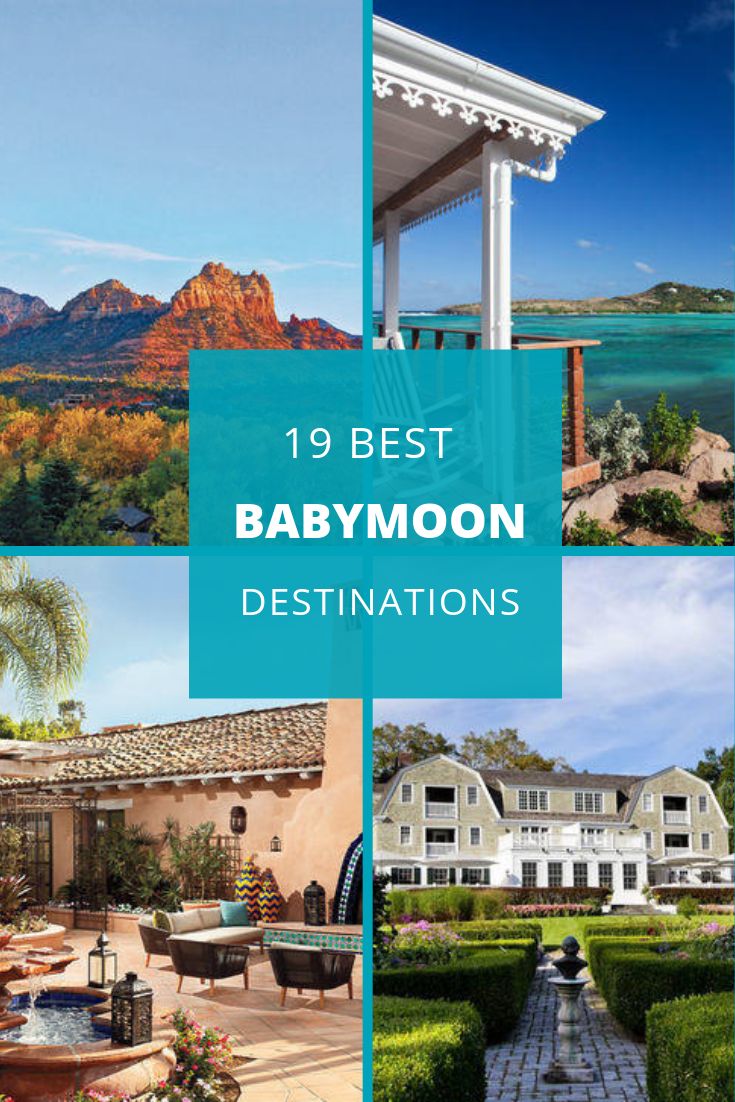 the top 10 best babymoon destinations in the world, including mountains and palm trees