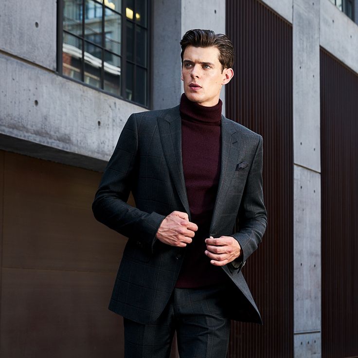 Mens Turtleneck Outfits, How To Style Turtleneck, Turtleneck Outfit Men, Turtleneck Suit, Black Turtleneck Outfit, Turtleneck Outfits, Mens Fall Outfits, Blazer Outfits Men, Turtle Neck Men