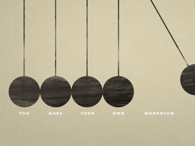 the four pendulums are hanging from strings with words on them that say you make your own