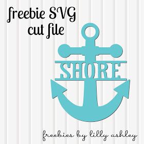 an anchor with the words, freebie svg cut file and shore on it