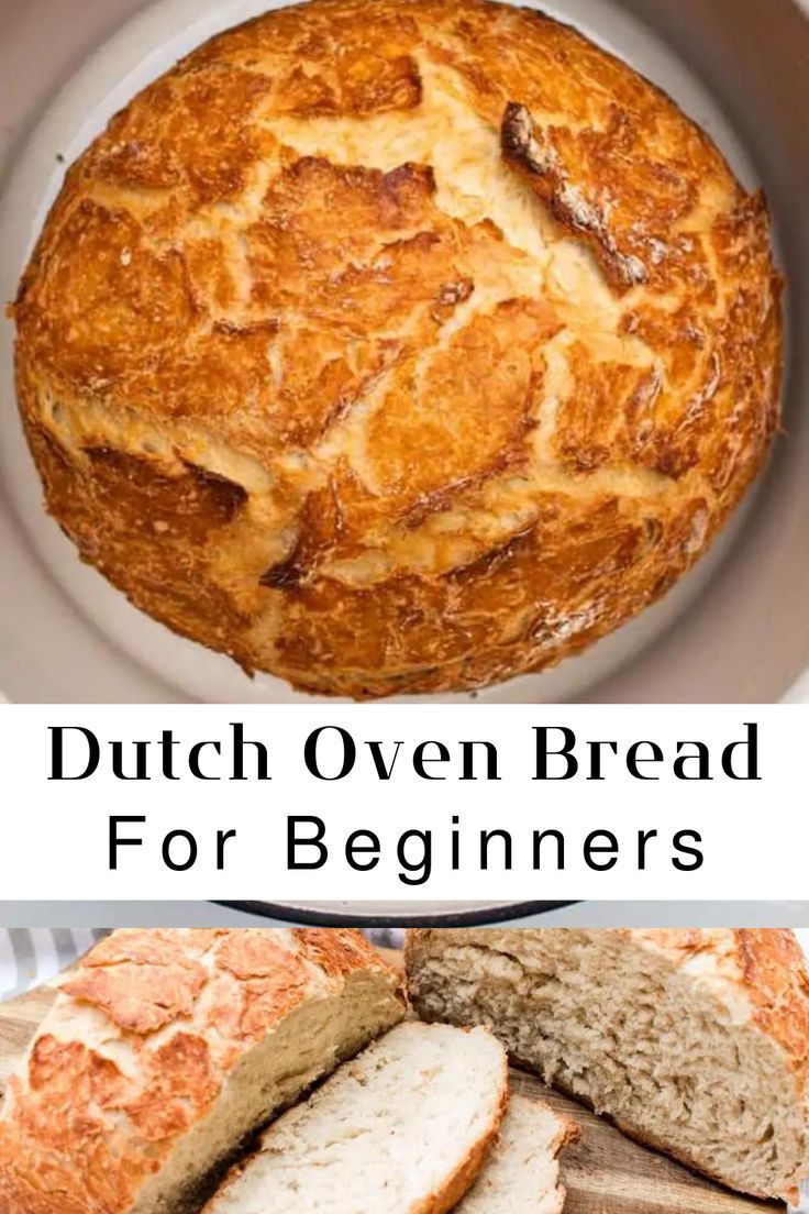 Brown crusty round loaf of bread in dutch oven. second picture is soft sliced bread Dutch Oven Artisan Bread, Bread In Dutch Oven, Dutch Oven Bread Recipe, Christmas Dinner Parties, Gourmet Bread, Bread For Beginners, Dutch Oven Recipes Cast Iron, Beginners Bread Recipe, Oven Bread