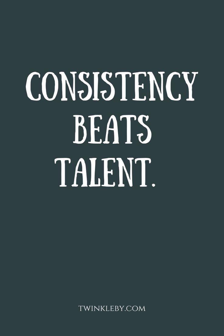 a quote that says,'constistency beats talent'in white on a black background