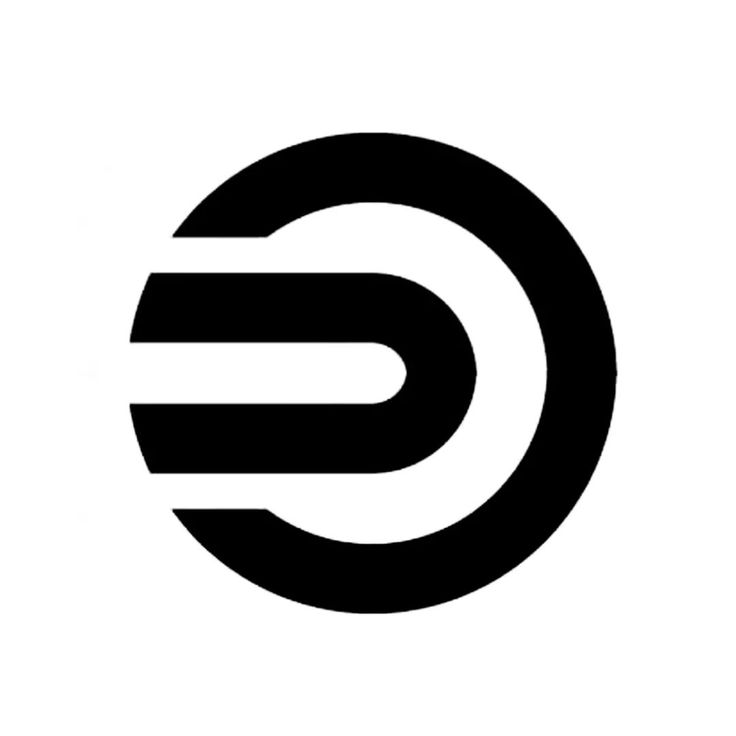 the letter c in a black and white circle