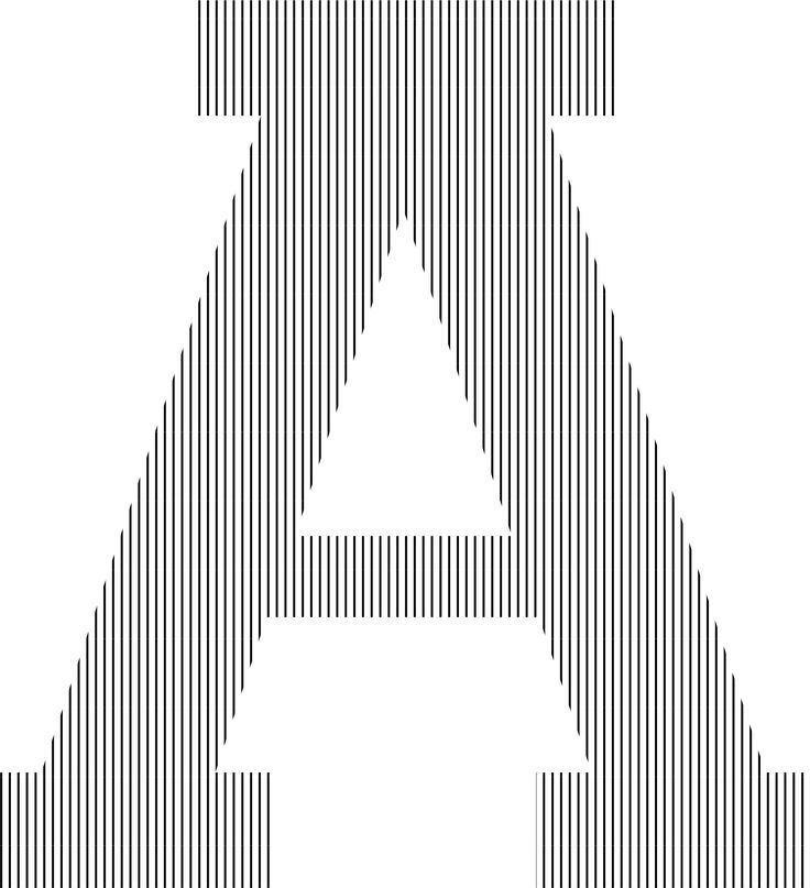 the letter a is made up of vertical lines