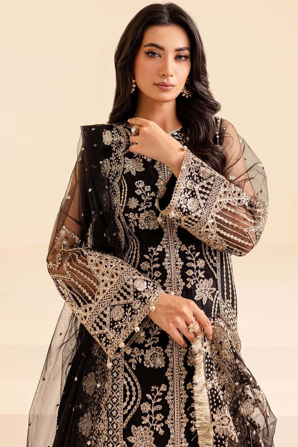 Elegant Embellished Black Pakistani Wedding Dress in Pishwas Style perfectly balances style and elegance. This perfectly stitched Pishwas Dress is perfect for a trendy look on the big day. Hand-crafted details of embellishments give a glamorous touch to this Pakistani Dress. Detailed Description: SKU: WB400 Detailing: Embroidery, Motifs, Naqshi, Sequins, Dabka, Crystals, Pearls, Zardosi Color: Black Fabric: Silk, Net, Organza Design: Fully Embellished Dress with Embroidery and Silverwork Event: Wedding Dresses Pakistani, Modest Girl, Pakistani Designer Clothes, Desi Wedding Dresses, Pakistani Wedding Dress, Pakistani Wedding Dresses, Exclusive Wedding, Luxury Bridal, Suit Fabric