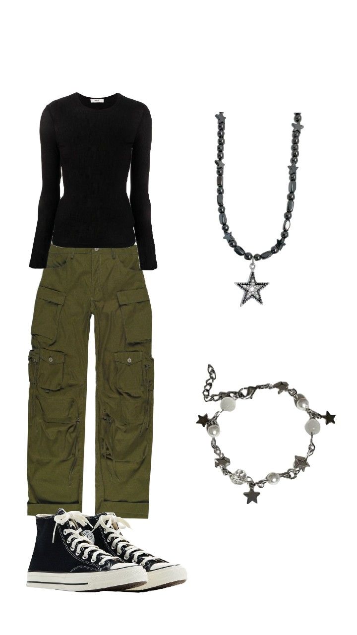 Y2K Green cargo Pants outfit Y2k Green Outfit, Green Y2k Outfit, Green Sweatpants Outfit, Non Binary Outfits, Green Cargo Pants Outfit, Outfits Styling, Green Y2k, Oc Outfits, Green Sweatpants