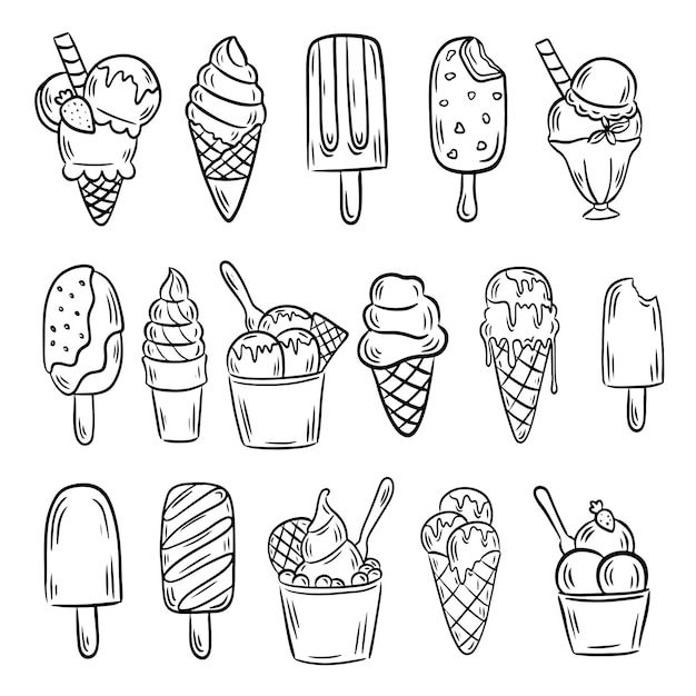 four ice creams with different toppings on them and the text freepik