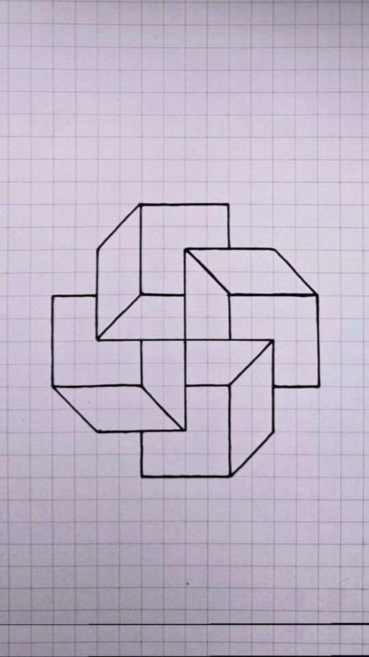 a piece of graph paper that has been drawn on it