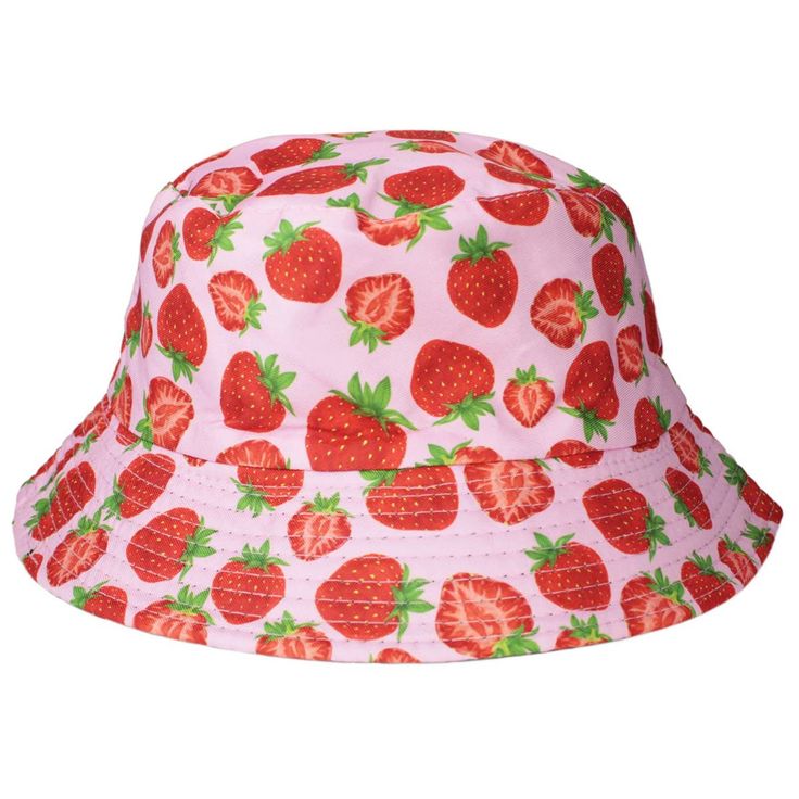 Sweet Strawberries Pink Bucket Hat Savor Sweetness In This Strawberry Print. Adorned With Juicy Strawberry Print, This Hat Is A Burst Of Fruity Fun. Embrace Playful Style While Staying Shaded. A Charming Accessory That Adds A Delightful Touch Of Summer To Your Look. * Light Pink Bucket Had With Vibrant Strawberry Print * Measures: Adult 56-58cm * Materials: 70% Polyester, 30% Cotton Pink Bucket Hat, Shirt Cake, Strawberry Shirt, Strawberry Summer, Summer Fishing, Gardening Hat, Cherry Flower, Bucket Cap, Rain Hat