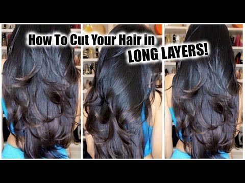 How to Cut Your Hair in Layers at Home! Hair Without Layers, Layers At Home, Layers Haircuts, Hair In Layers, Long Hair With Layers, Long Hair Diy, Cut Your Own Hair, Cut Own Hair, Haircuts For Long Hair With Layers