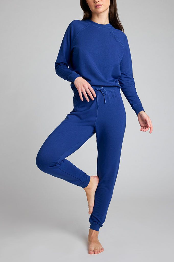 [Ksenia XS] Comfortable Blue Sweats With Ribbed Cuffs, Relaxed Sweatpants With Elastic Cuffs For Loungewear, Comfy Sweats With Elastic Cuffs, Activewear With Ribbed Waistband For Lounging, Relaxed Fit Activewear With Elastic Waistband For Lounging, Relaxed Fit Activewear With Ribbed Waistband For Lounging, Cozy Joggers With Elastic Cuffs For Lounging, Comfy Stretch Sweats For Loungewear, Sportswear Sweats With Elastic Waistband For Lounging