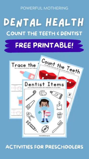 dental health worksheet with free printables for preschoolers to practice teeth