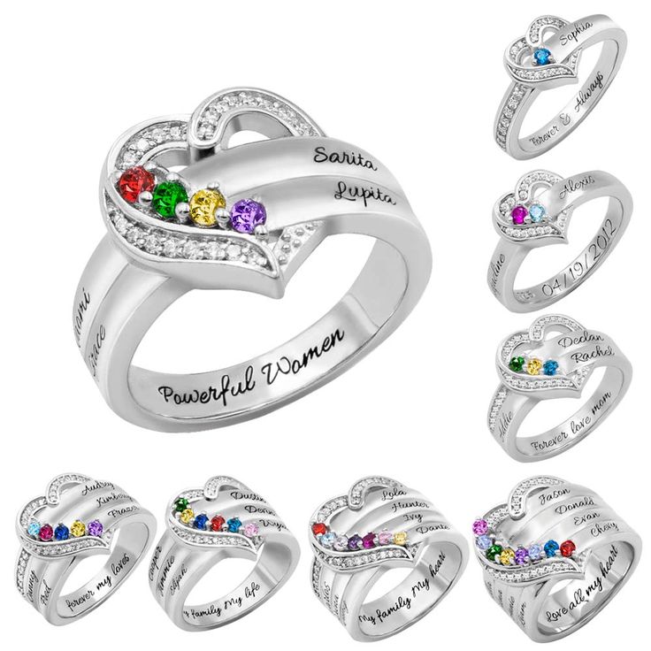 PRICES MAY VARY. Design inspiration:Whether a promise between family and friends or a romantic relationship, we have a great assortment of high-quality personalized heart birthstone ring with engraving silver that is great for showing a special bond and devotion. How To Order:Click on “Customize Now” to enter the name,choose the birthstone,inside engraving,Ring Color and Size. Gift choice: Well packed in a Gift Box,Suitable for Birthday,Mother's Day,Valentine's Day,Wedding,Engagement,Christmas,P Nana Ring, Birthstone Necklace Mothers, Birthstone Ring Mothers, Family Ring, Heart Promise Rings, Perfect Gift For Girlfriend, Family Rings, Mom Ring, Mother Rings