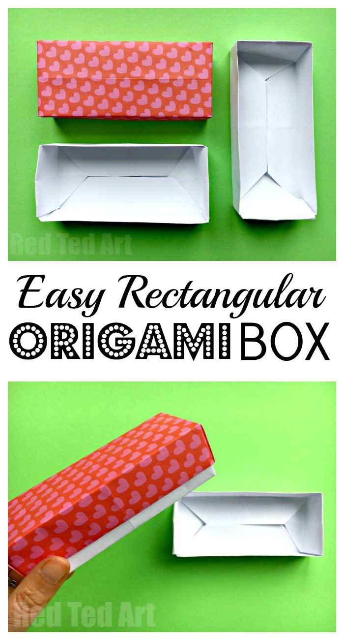 the instructions for how to make an easy rectangler origami box with paper