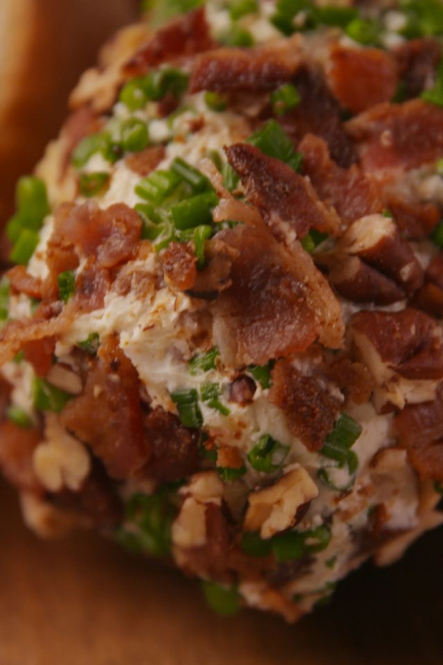 a close up of food on a wooden surface